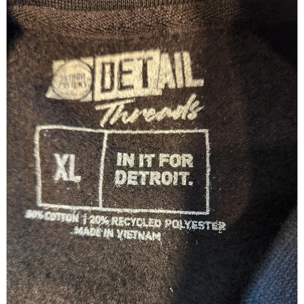 Detroit Pistons Sweatshirt Mens XL Black NBA Basketball‎ Detail Threads Crewneck